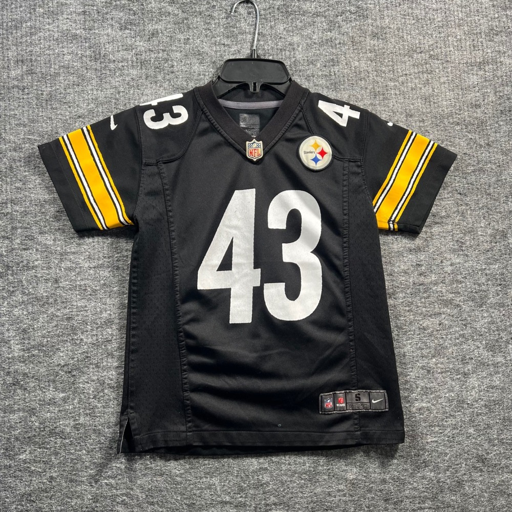 Nike Pittsburgh Steelers Troy Polamalu 43 Youth Jersey Black Small